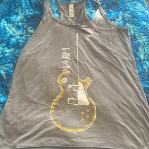 Gray Tank Top with Guitar Graphic
